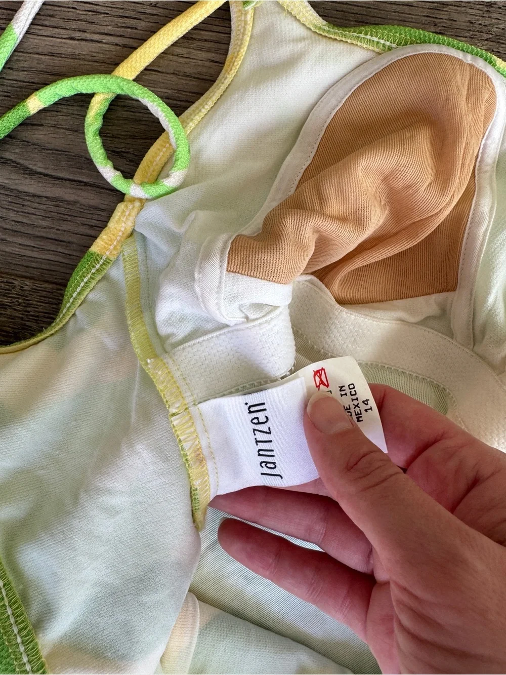 Jantzen Vintage Yellow and Green Swimsuit with Floral Pattern